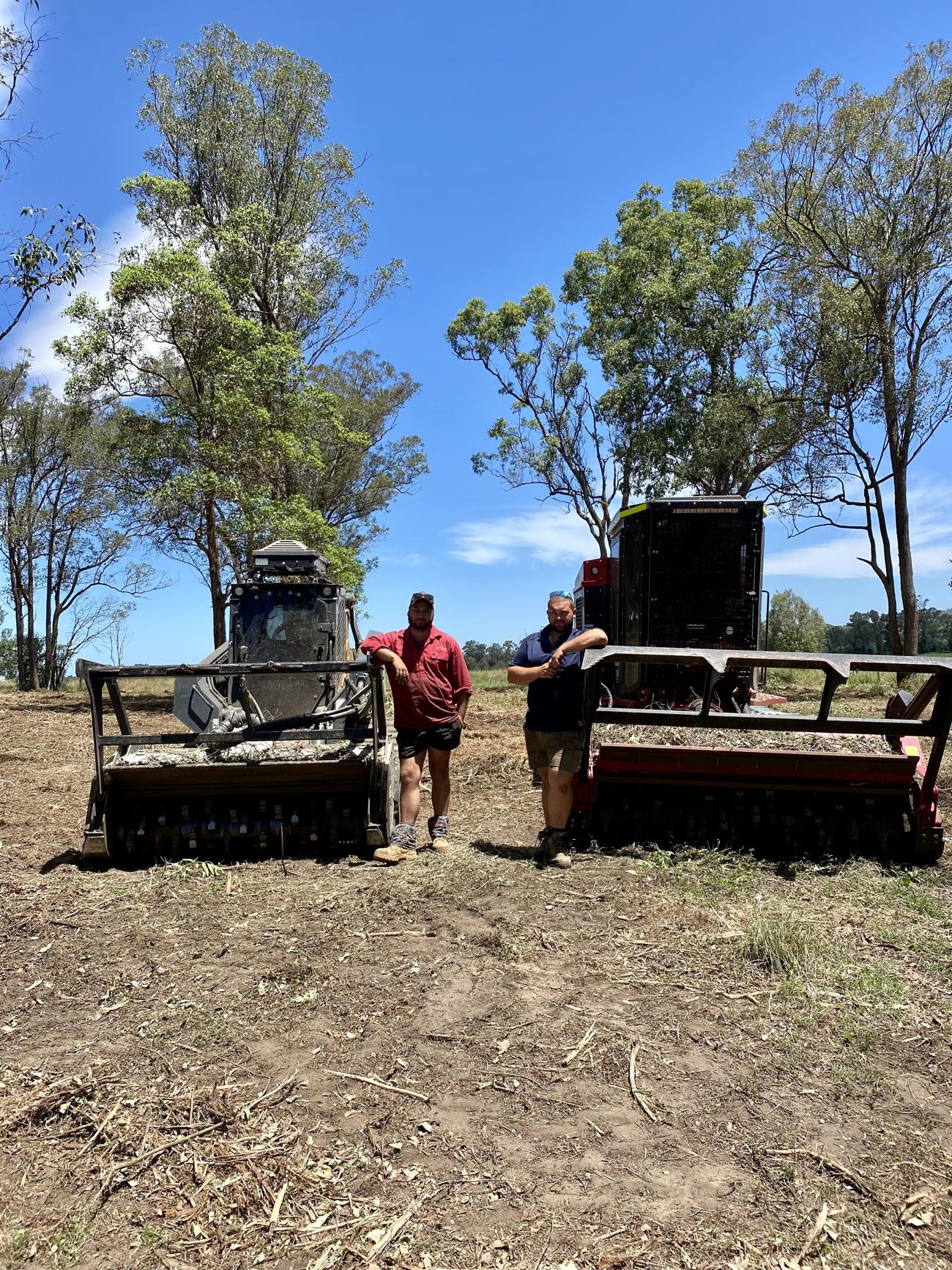 Harman Trees & Contracting team on site with land clearing machinery